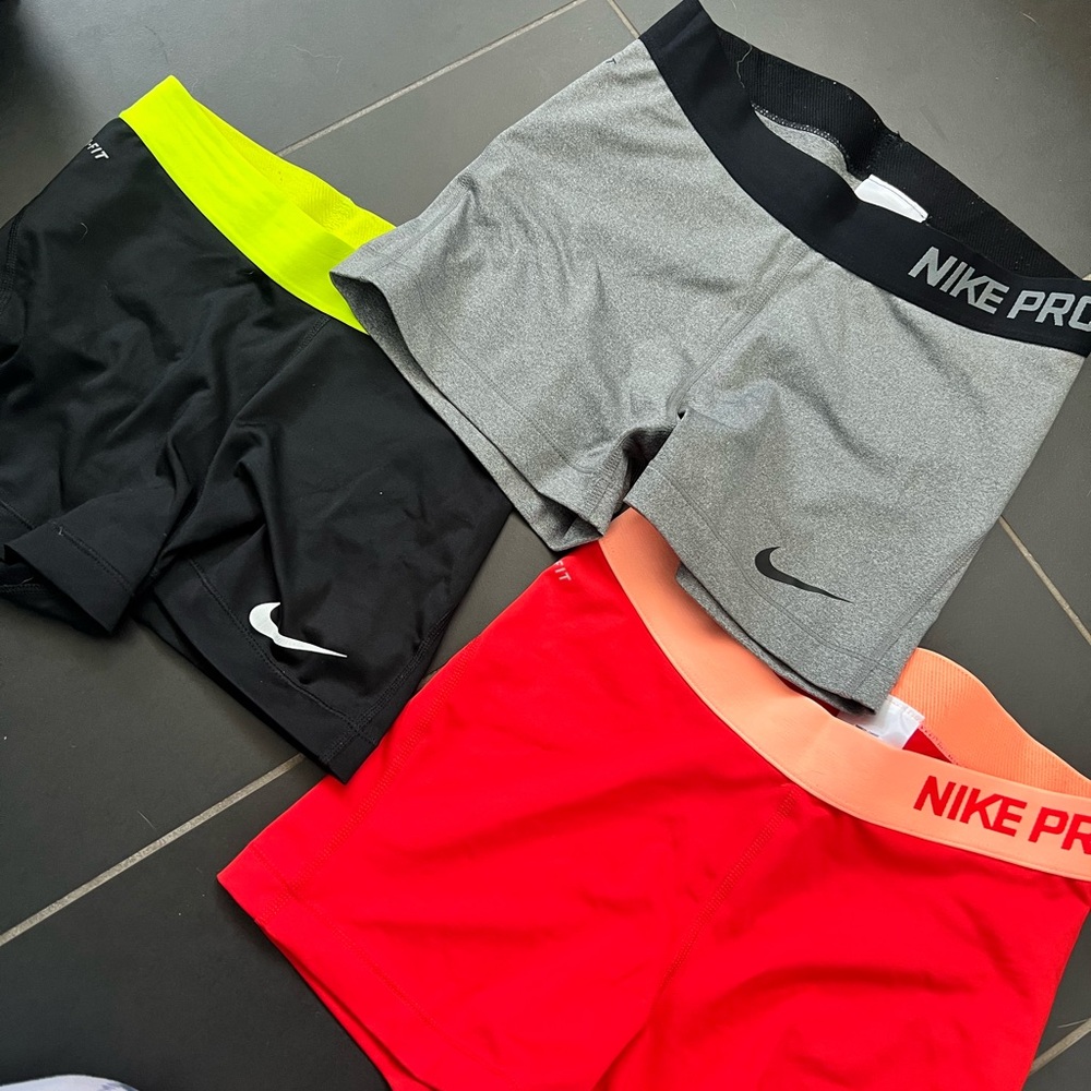 Nike Pro Red and Peach Shorts